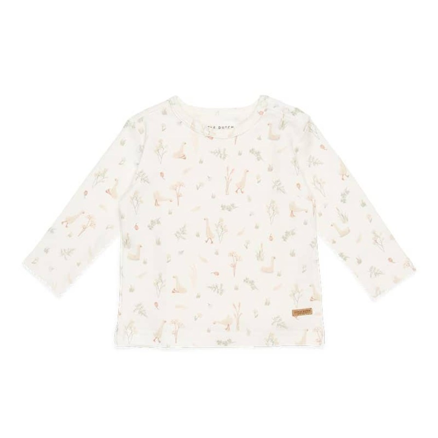 Clothing & Accessories Little Dutch Baby 0-2 Years | T-Shirt Long Sleeves Little Goose White