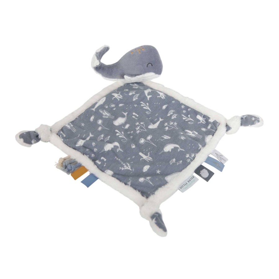 Mealtimes & Care Little Dutch Pram Accessories | Cuddle Cloth Whale Ocean Blue