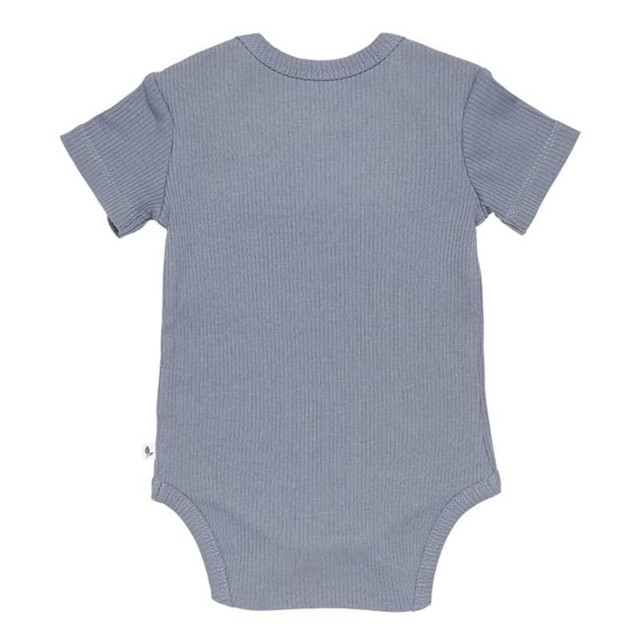 Clothing & Accessories Little Dutch Baby 0-2 Years | Bodysuit Short Sleeves Rib Blue