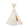 Nursery & Interior Nobodinoz Teepee, Tents & Tunnels | Arizona Teepee Taupe Stripes Natural