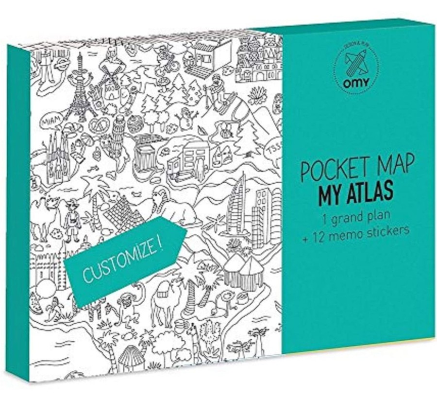 Outdoor OMY Kids Accessories & Travel Activities | My Atlas Coloring Pocket Maps