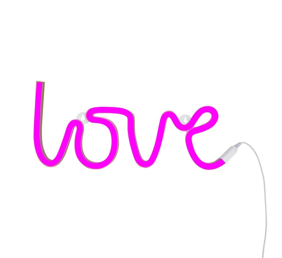 Nursery & Interior A Little Lovely Company Night Lights | Neon Style Light - Love - Pink