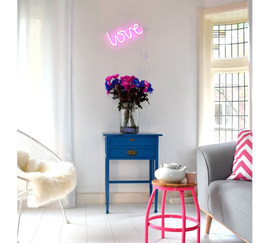 Nursery & Interior A Little Lovely Company Night Lights | Neon Style Light - Love - Pink