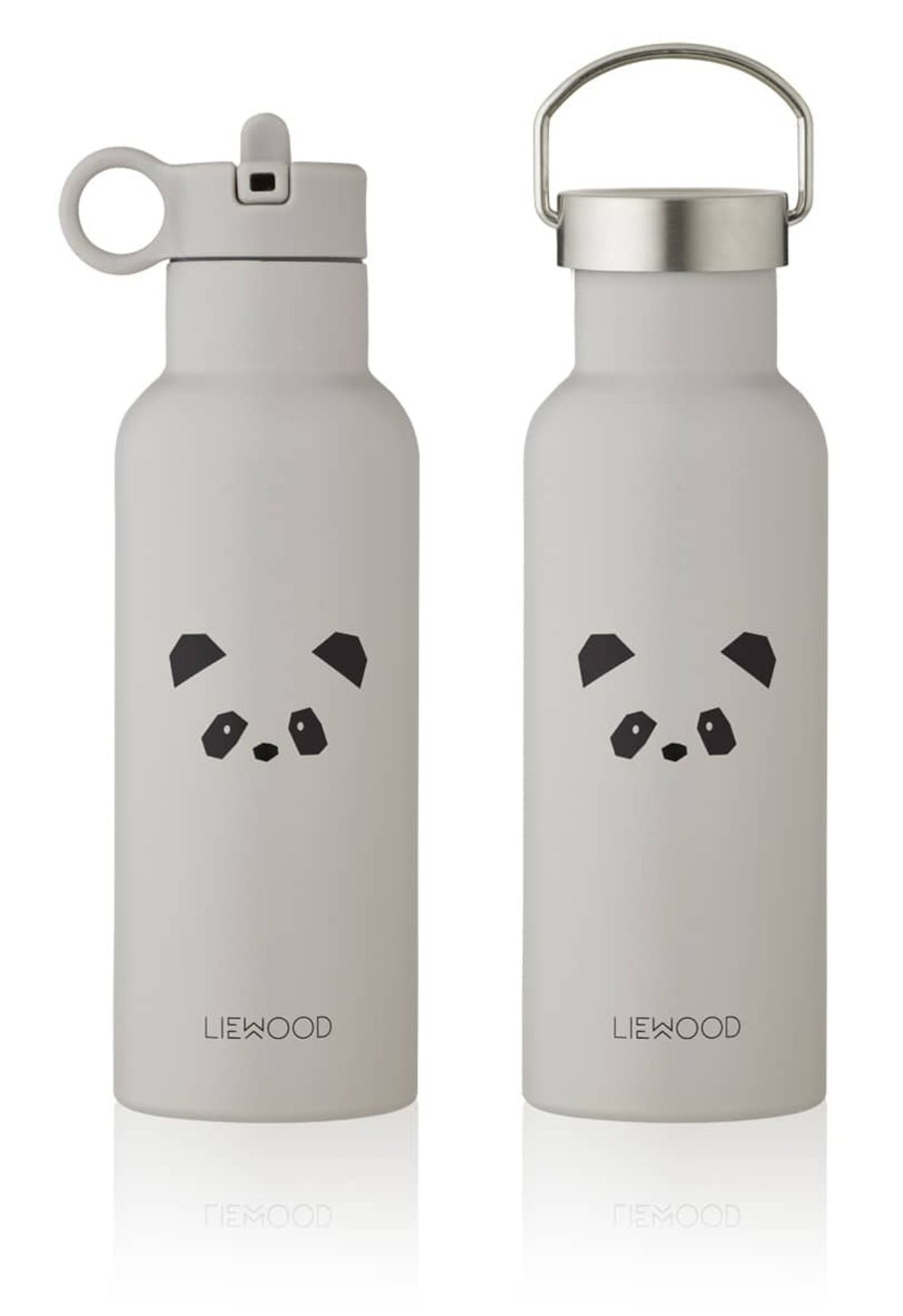 Mealtimes & Care Liewood Water Bottles | Neo Water Bottle 500Ml - Panda Light Grey