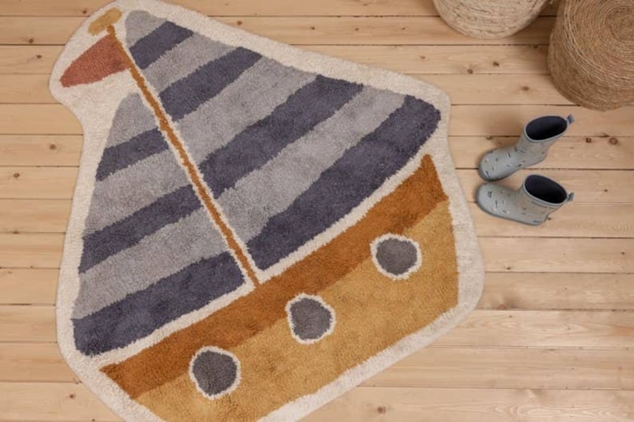 Nursery & Interior Little Dutch Rugs | Rug Boat Blue - 105X120 Cm