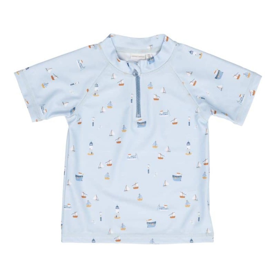 Clothing & Accessories Little Dutch Swimwear | Swim T-Shirt Sailors Bay Blue