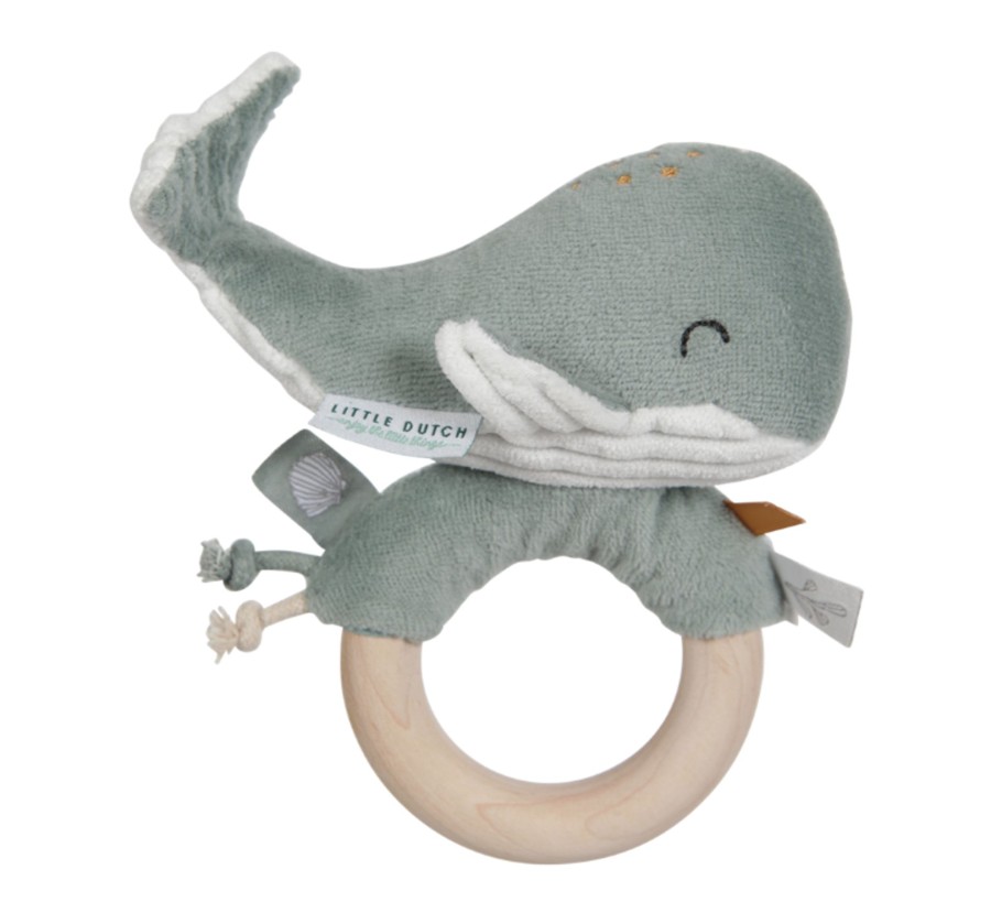 Toys & Play Little Dutch Newborn Gifts | Ring Rattle Whale - Ocean Mint