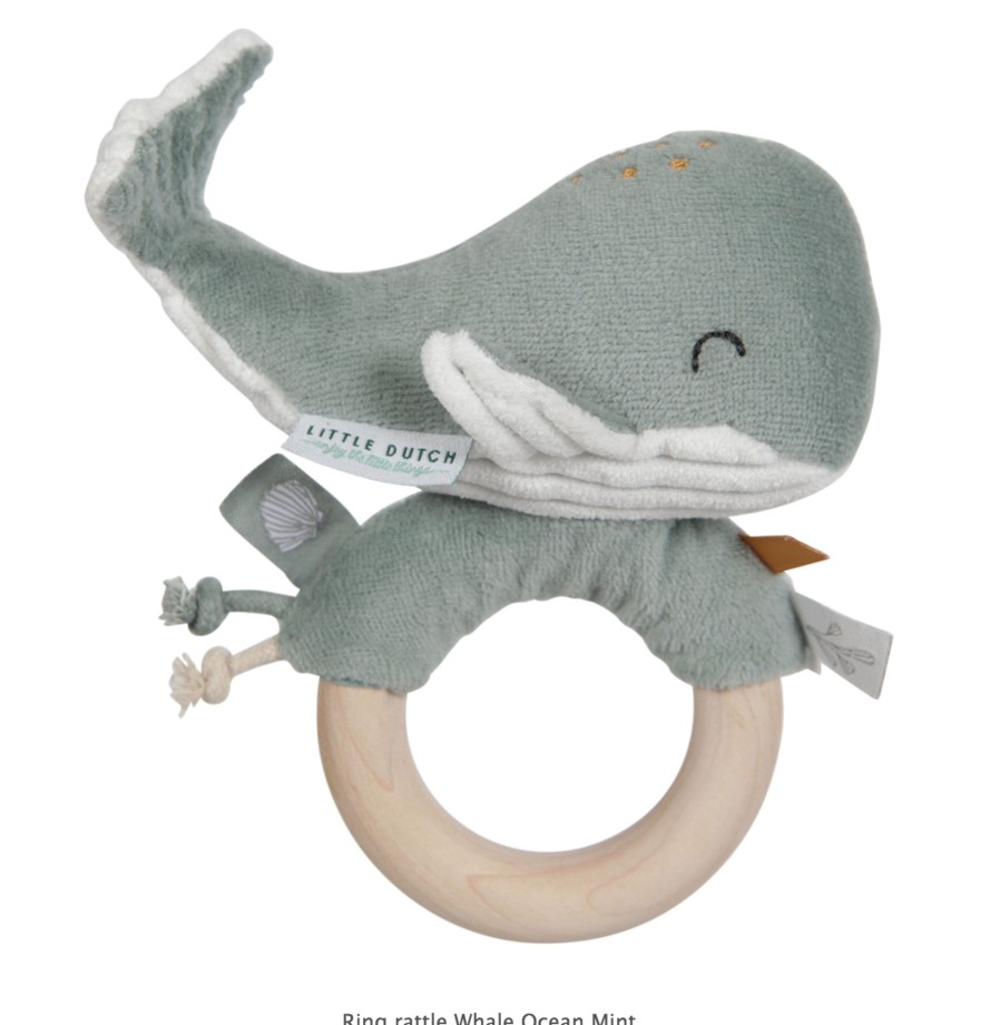 Toys & Play Little Dutch Newborn Gifts | Ring Rattle Whale - Ocean Mint