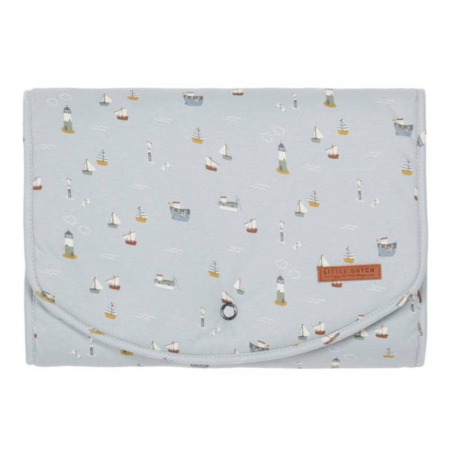 Mealtimes & Care Little Dutch Portable Changing Mats | Changing Pad Sailors Bay Blue