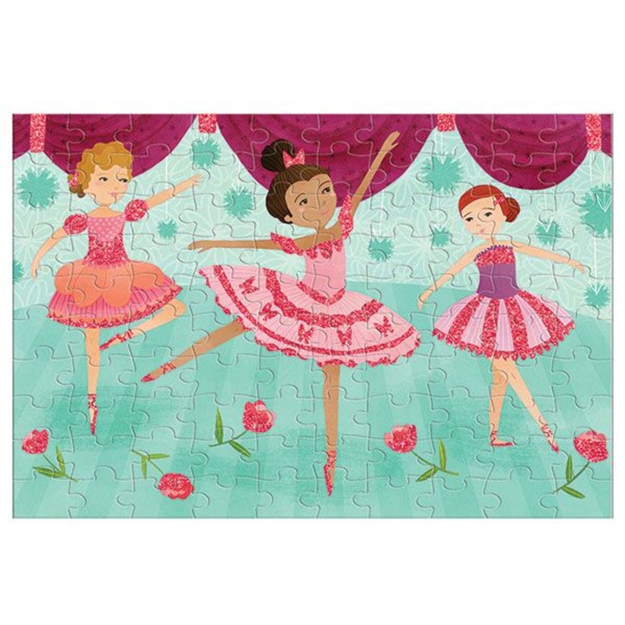 Toys & Play Mudpuppy Puzzles & Games | Ballerina 100-Piece Glitter Puzzle