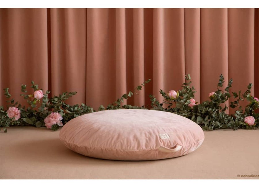 Nursery & Interior Nobodinoz Cushions | Sahara Floor Cushion / Bean Bag Velvet Bloom Pink