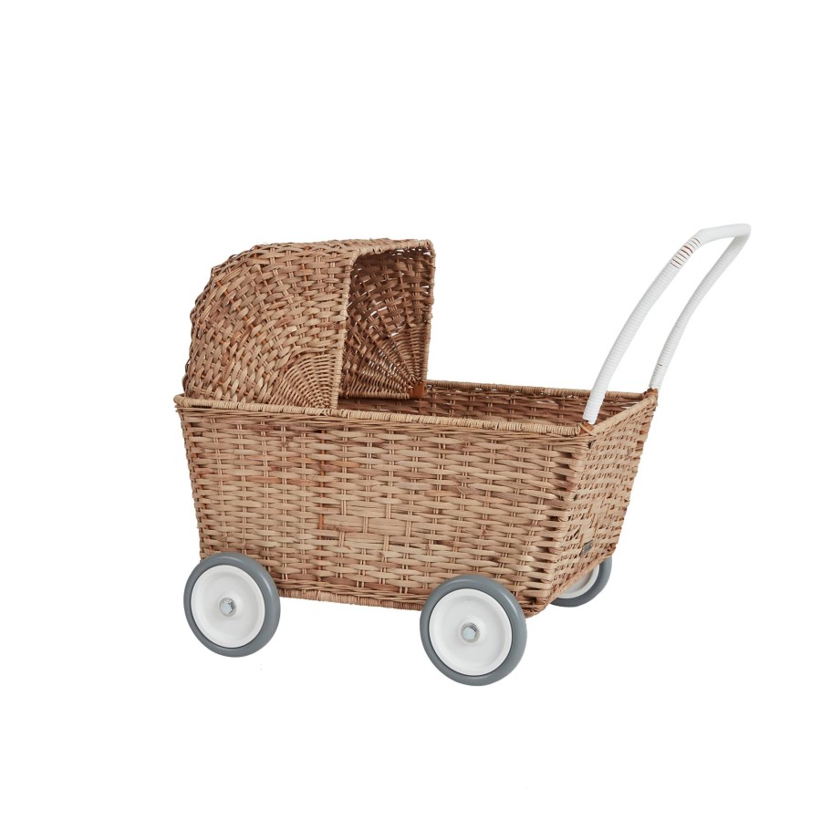 Toys & Play Olli Ella Dolls & Accessories | Rattan Strolley - Natural