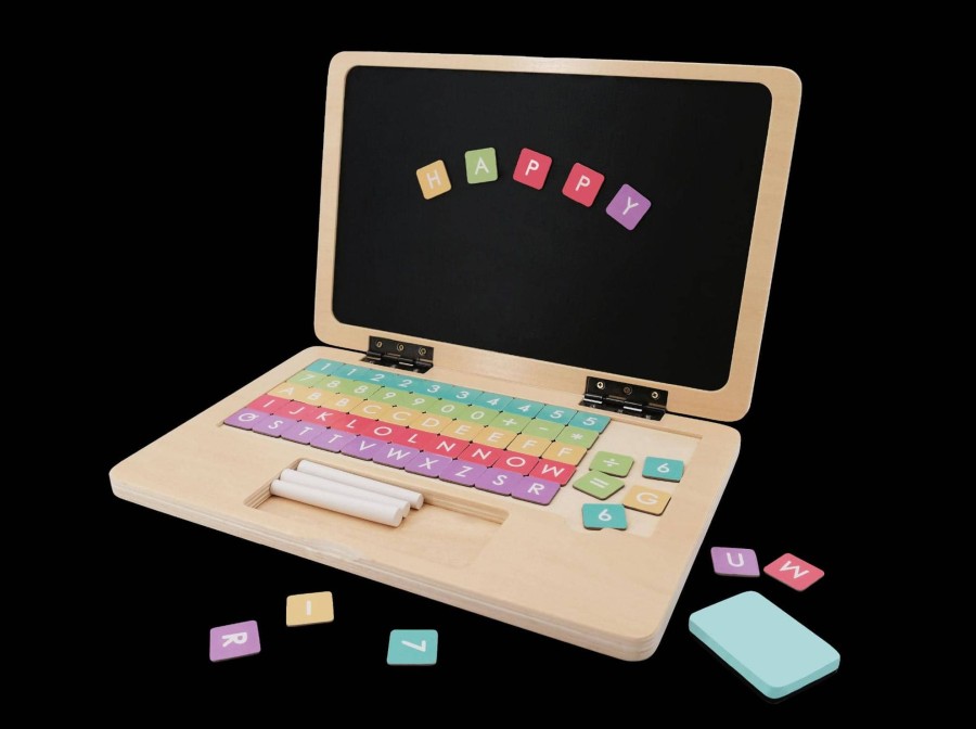 Toys & Play Gerrardo's Role Play | Wooden Laptop With 45 Accessories