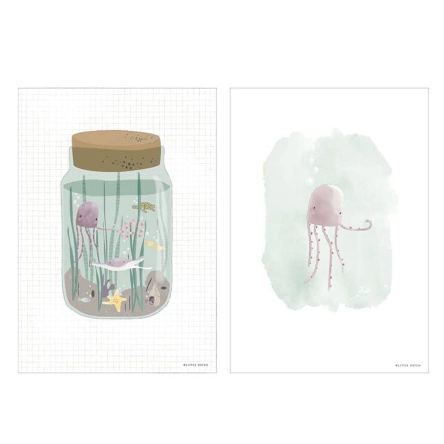 Nursery & Interior Little Dutch Art & Prints | Poster A3 - Mini Ocean Jar