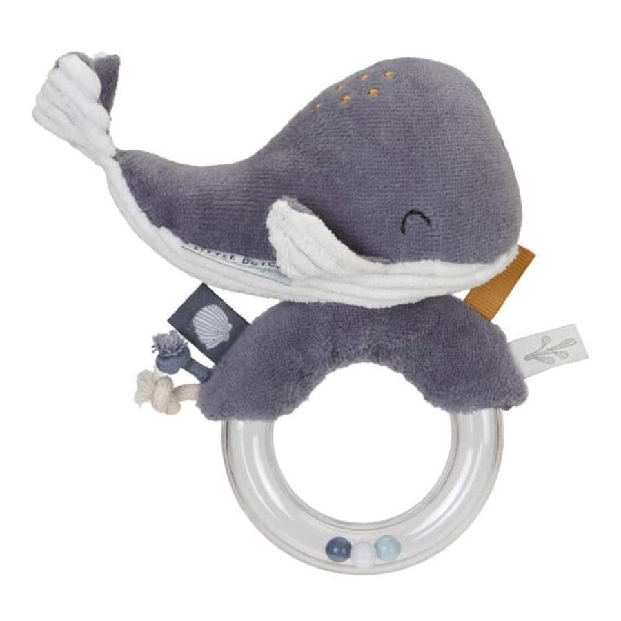 Toys & Play Little Dutch Rattles & Teethers | Ring Rattle Whale Ocean Blue