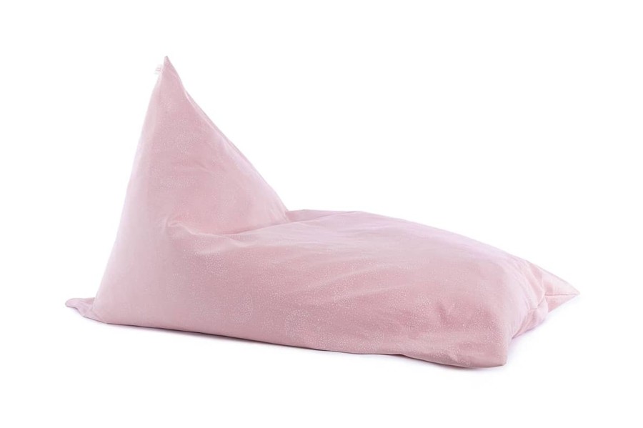 Nursery & Interior Nobodinoz Cushions | Essaouira Kid Beanbag White Bubble Misty Pink