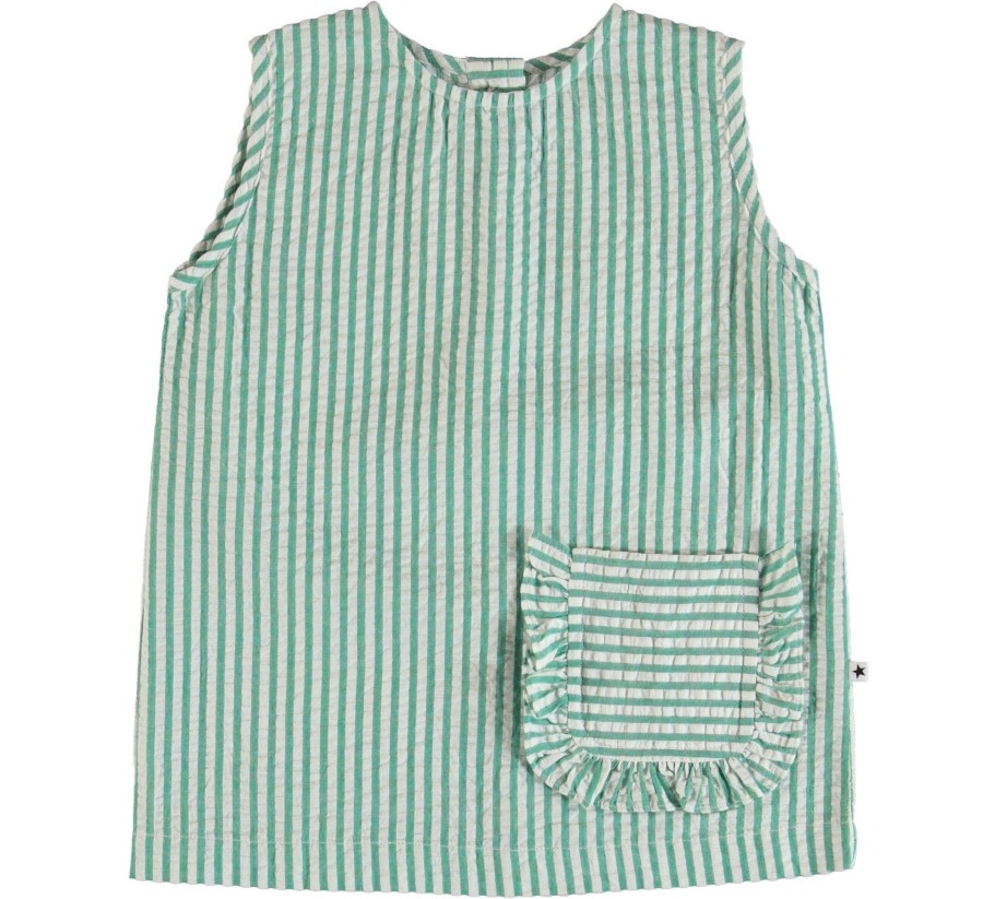 Clothing & Accessories Molo Girl 2-12 Years | Rosalle - Green Stripe