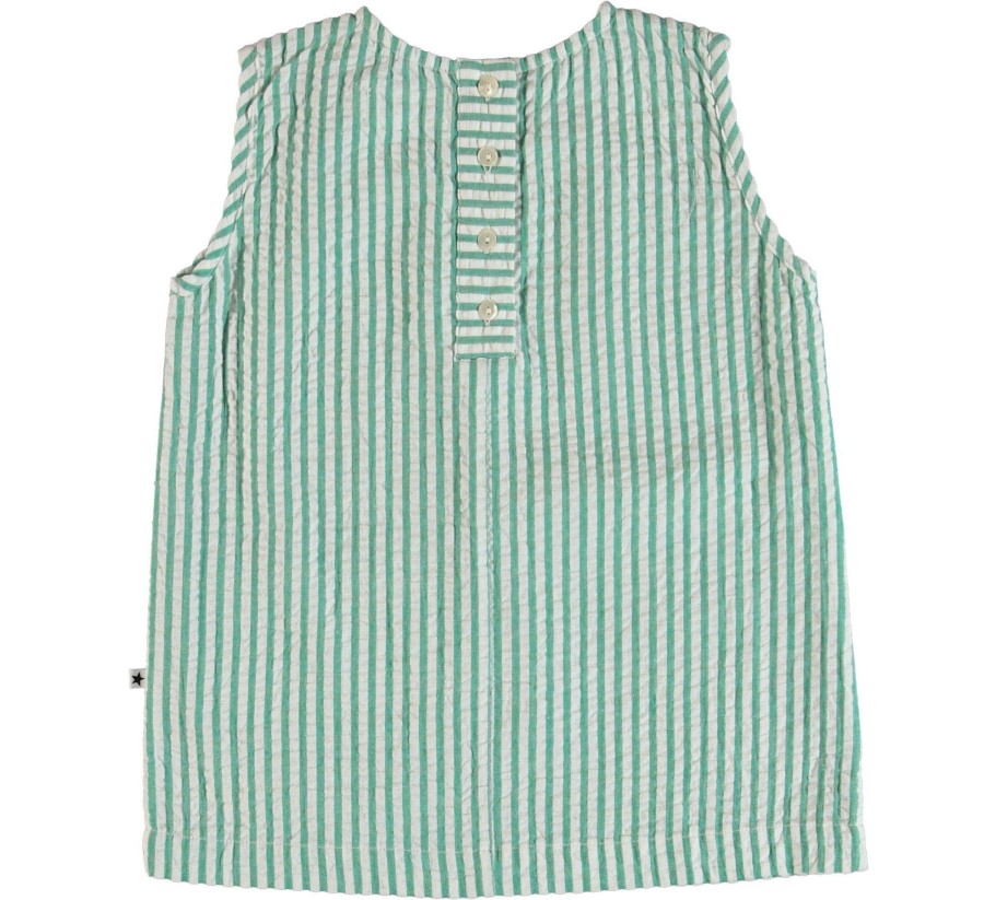 Clothing & Accessories Molo Girl 2-12 Years | Rosalle - Green Stripe