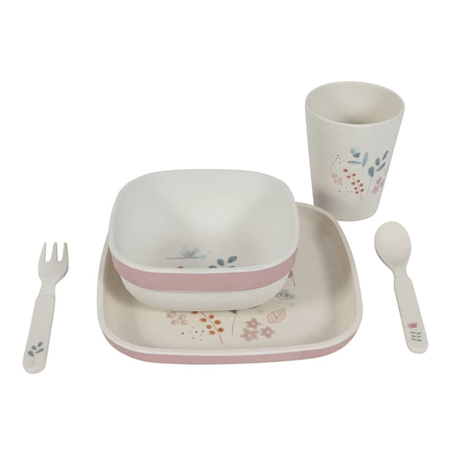 Mealtimes & Care Little Dutch Dinner Sets | Bamboo Kids Tableware Set Pink