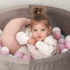 Toys & Play Misioo Ball Pits | Grey Velvet Ball Pit 90X40 | Rainbow Pinks