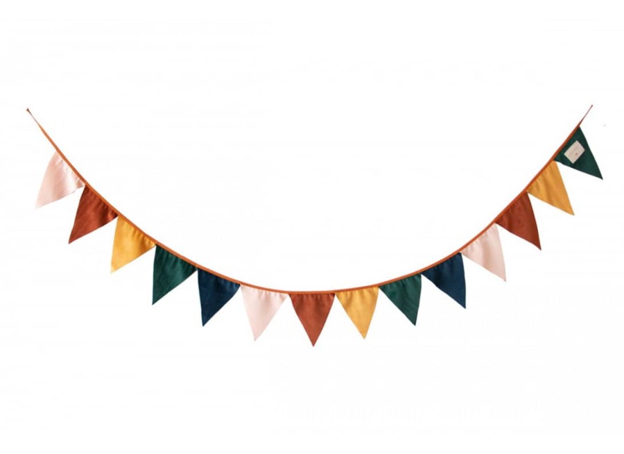 Nursery & Interior Nobodinoz Bunting & Garlands | Savanna Velvet Garland Sunset