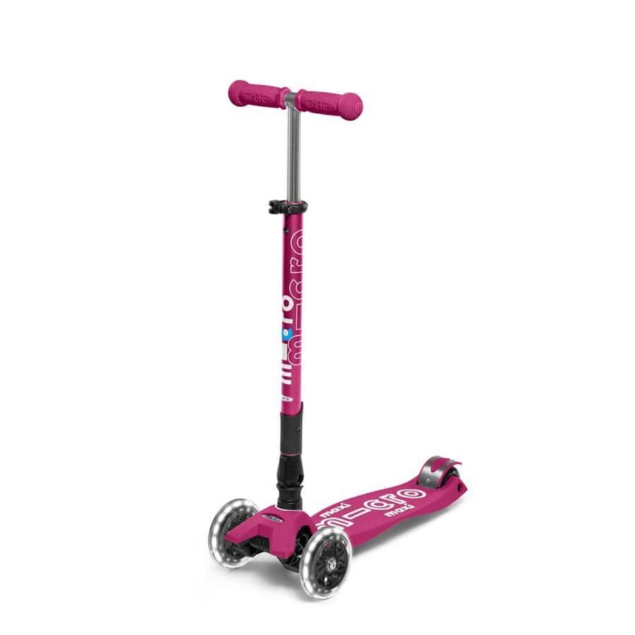 Outdoor Micro Scooter Scooters | Micro Maxi Deluxe Foldable Led - Berry Red