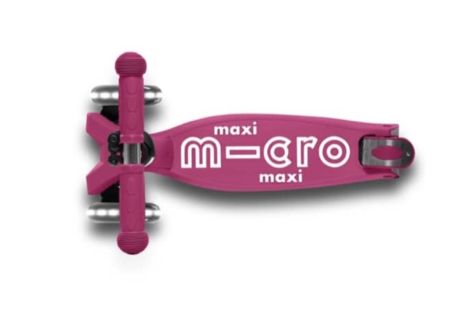 Outdoor Micro Scooter Scooters | Micro Maxi Deluxe Foldable Led - Berry Red