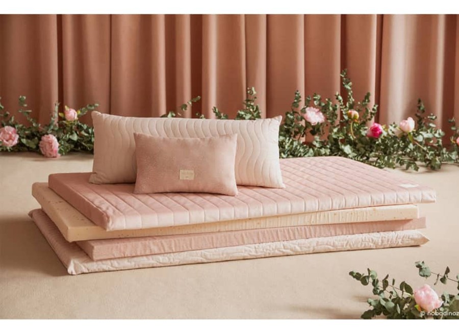 Nursery & Interior Nobodinoz Cushions | Zanzibar Play Mattress Velvet Bloom Pink