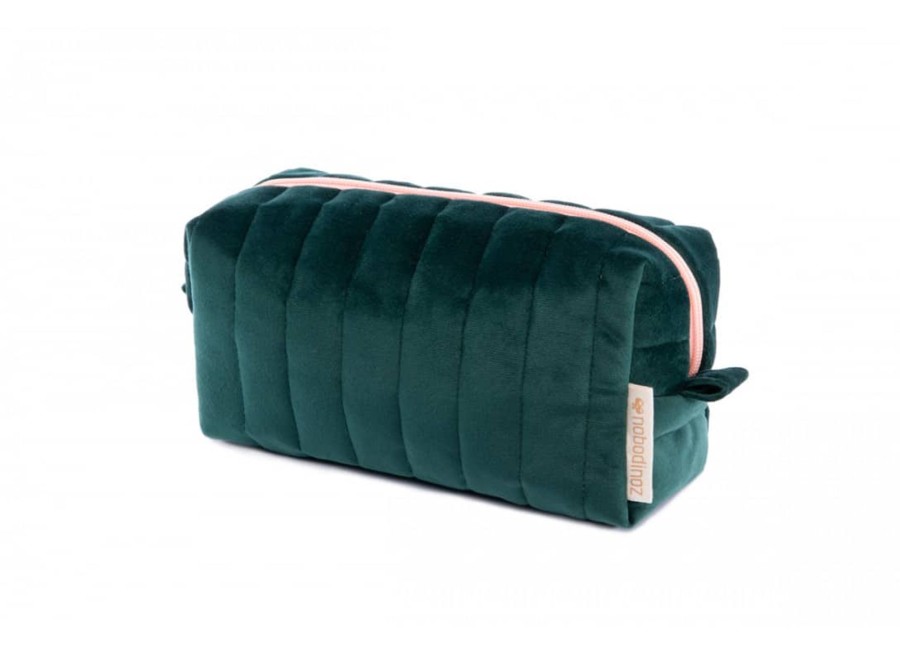 Mealtimes & Care Nobodinoz Beauty Pouches | Savanna Makeup Case Velvet Jungle Green