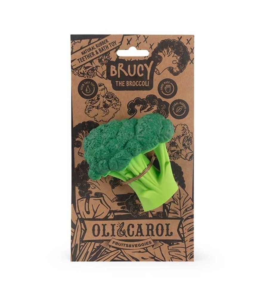 Toys & Play Oli & Carol Rattles & Teethers | Brucy The Broccoli Teething Toy