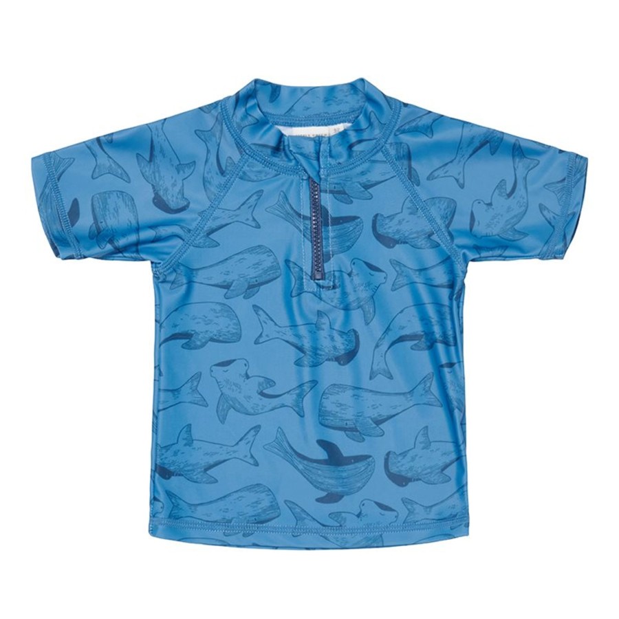 Clothing & Accessories Little Dutch Swimwear | Swim T-Shirt Short Sleeves Sea Life Blue