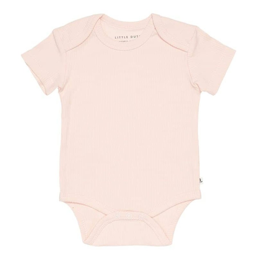 Clothing & Accessories Little Dutch Baby 0-2 Years | Bodysuit Short Sleeves Rib Pink