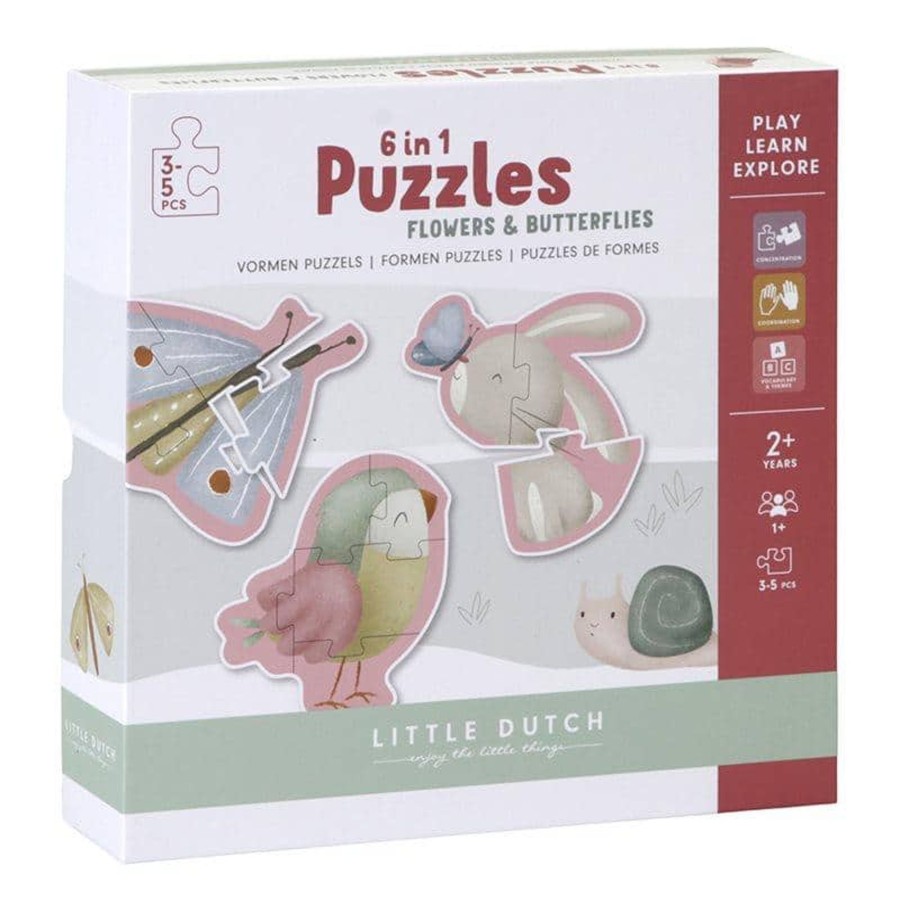 Outdoor Little Dutch Outdoor Games | 6 In 1 Puzzles Flowers & Butterflies