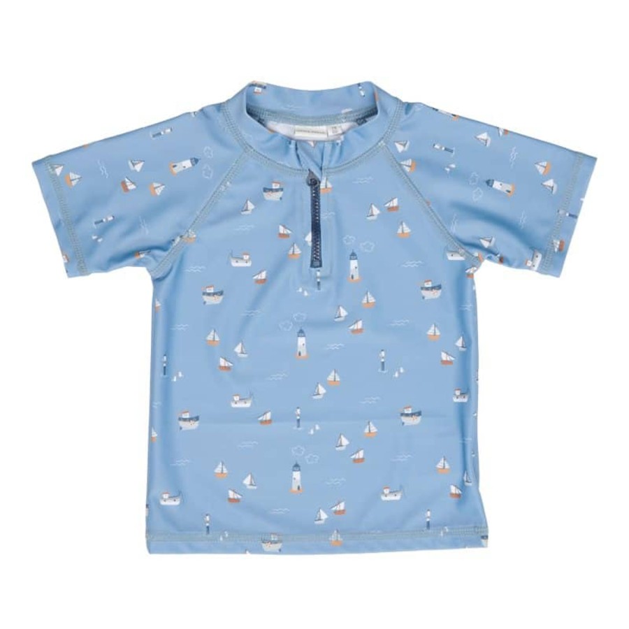 Clothing & Accessories Little Dutch Swimwear | Swim T-Shirt Sailors Bay Dark Blue