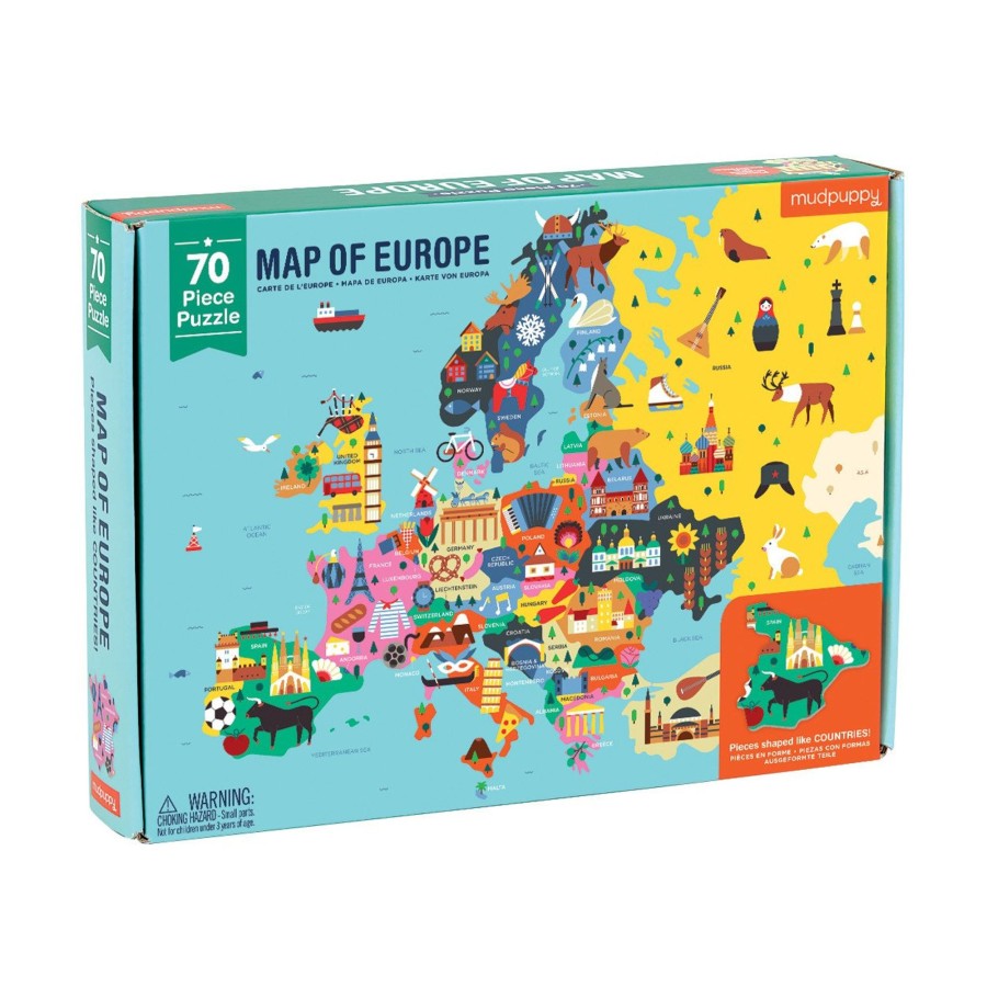 Toys & Play Mudpuppy Puzzles & Games | Map Of Europe 70 Piece Puzzle