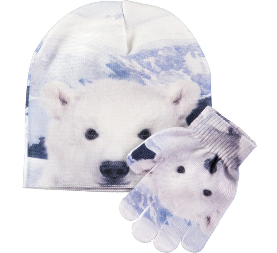 Clothing & Accessories Molo Sunglasses | Kaya Baby Polar Bear Hat & Gloves Set