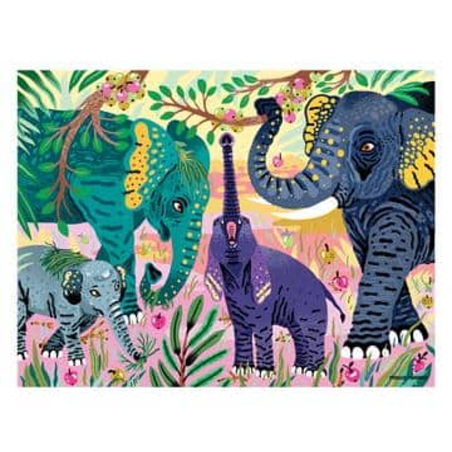 Toys & Play Mudpuppy Puzzles & Games | Asian Elephants Endangered Species 300 Piece Puzzle