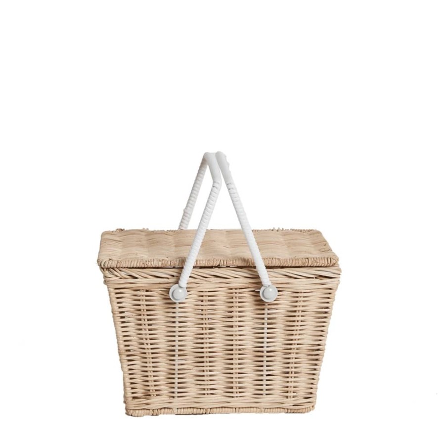 Outdoor Olli Ella Picnic Tupperware & Blankets | Piki Rattan Basket - Straw