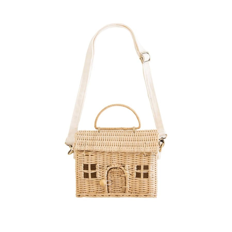 Outdoor Olli Ella Picnic Tupperware & Blankets | Rattan Casa Bag - Straw