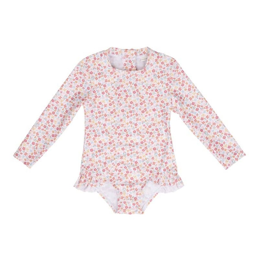 Clothing & Accessories Little Dutch Swimwear | Bathsuit Long Sleeves Ruffles Summer Flowers