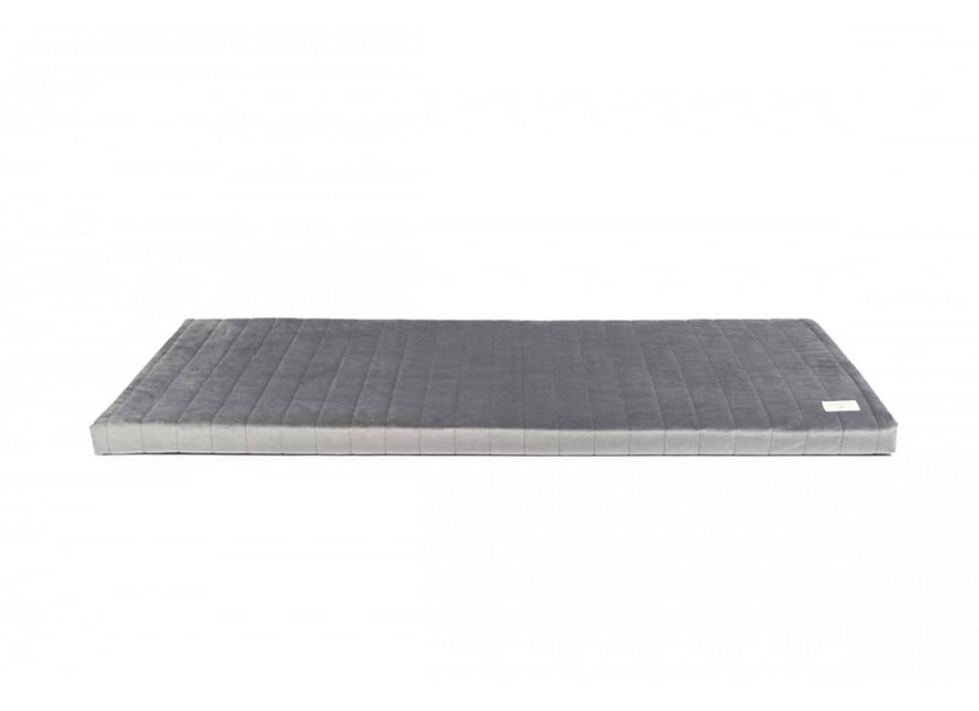 Nursery & Interior Nobodinoz Cushions | Zanzibar Play Mattress Velvet Slate Grey