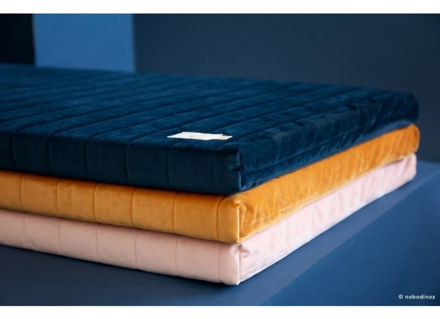 Nursery & Interior Nobodinoz Cushions | Zanzibar Play Mattress Velvet Night Blue