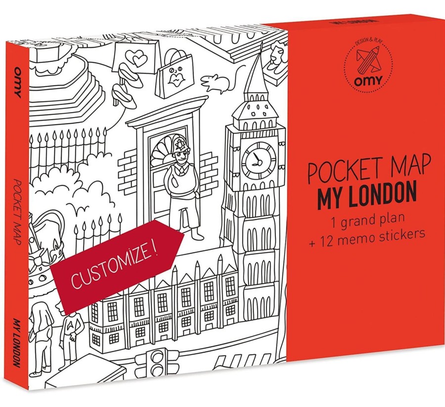 Outdoor OMY Kids Accessories & Travel Activities | My London Coloring Pocket Maps