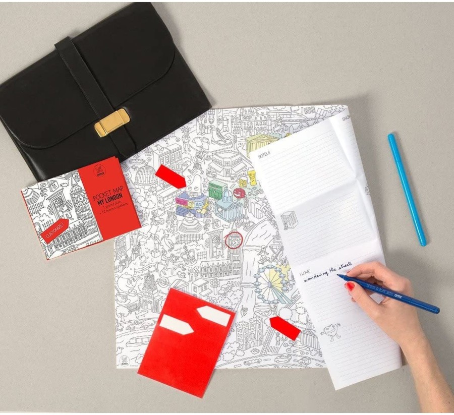 Outdoor OMY Kids Accessories & Travel Activities | My London Coloring Pocket Maps