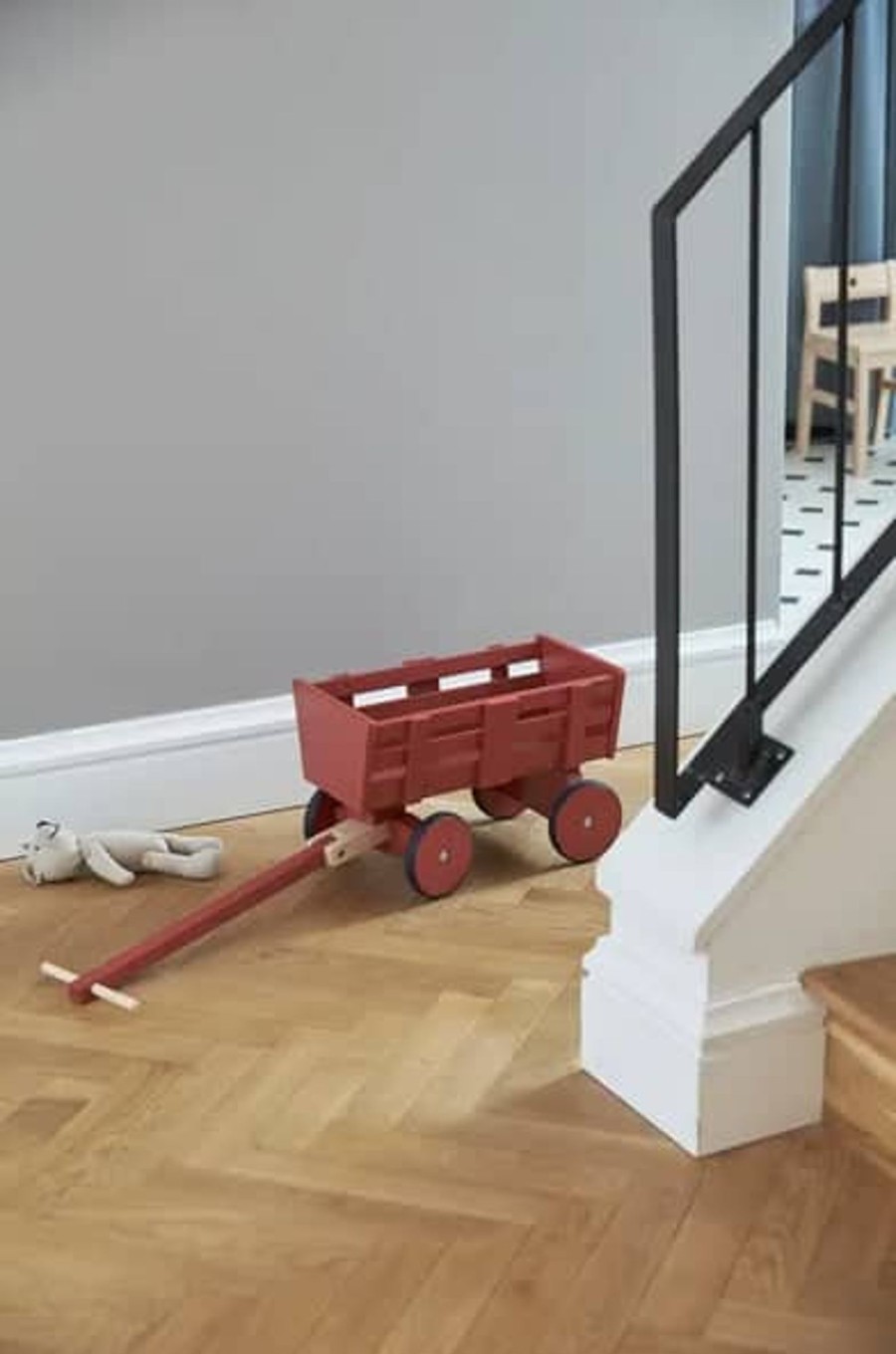 Toys & Play Kids Concept Role Play | Wooden Wagon By Carl Larsson In Dark Red