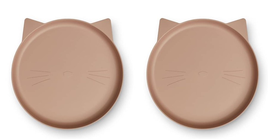 Mealtimes & Care Liewood Dinner Sets | Mae Plate - 2 Pack Cat/Pale Tuscany