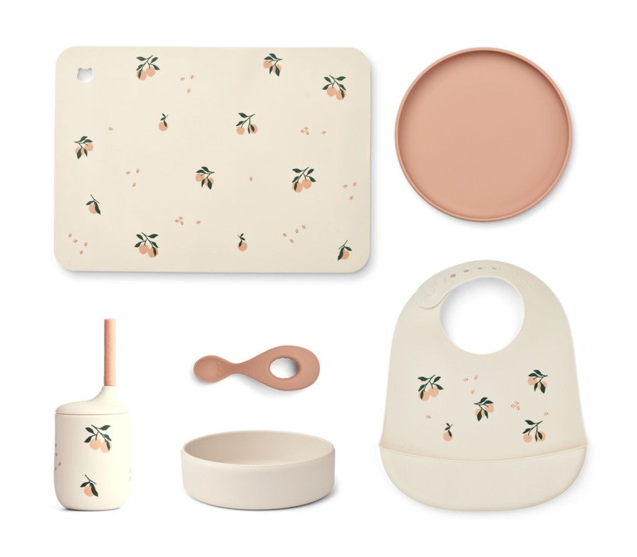 Mealtimes & Care Liewood Dinner Sets | Tine Gift Set - Perach/Sea Shell