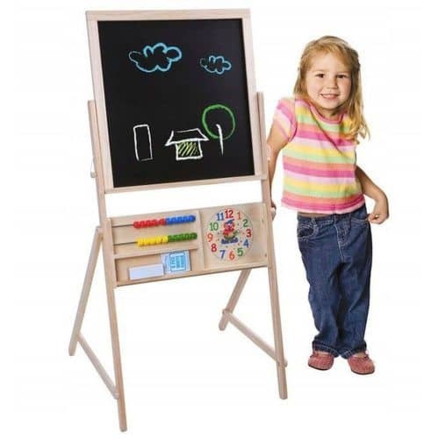 Toys & Play Gerrardo's Educational Play | Double Sided Wooden Easel / Blackboard