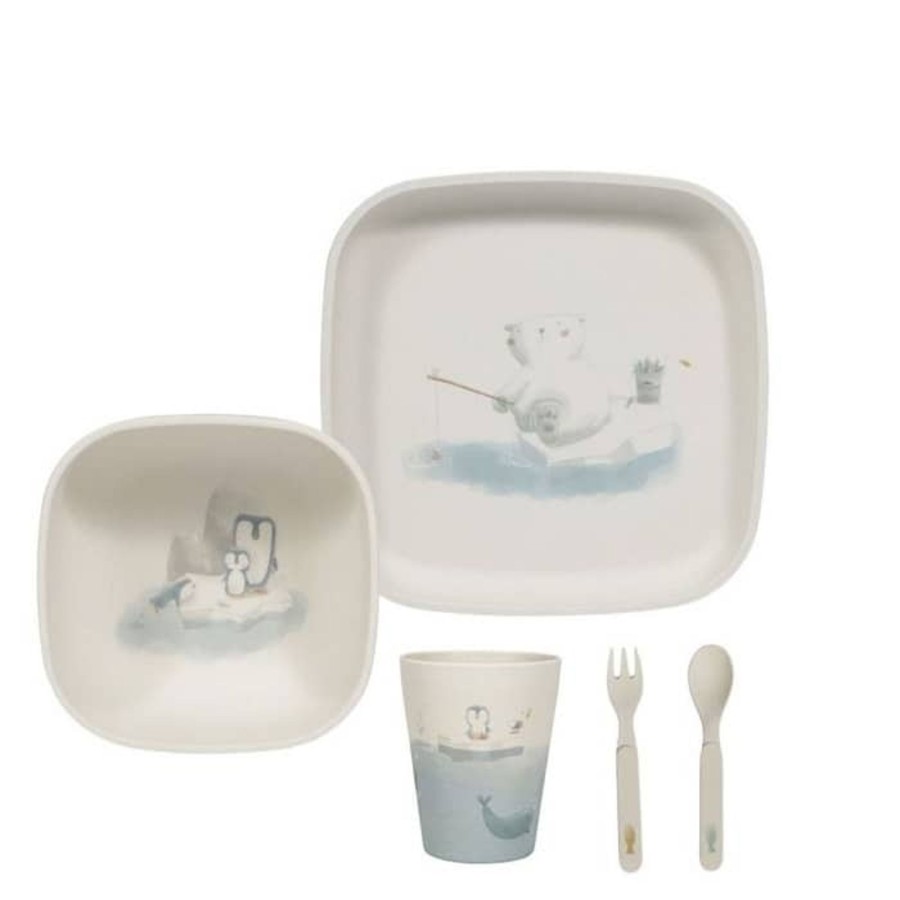 Mealtimes & Care Little Dutch Dinner Sets | Bamboo Kids Tableware Set Blue