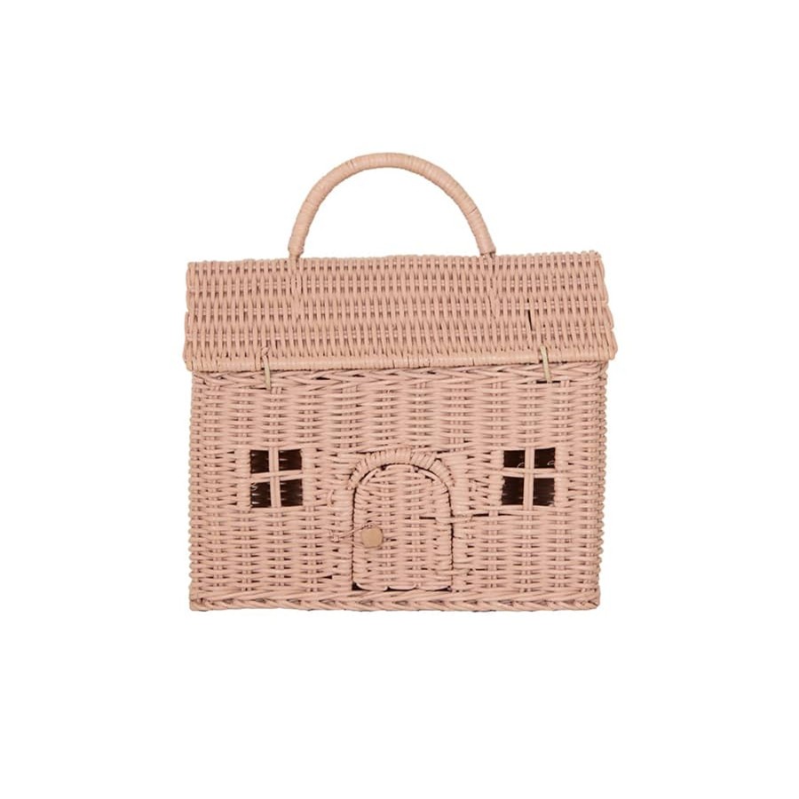 Outdoor Olli Ella Picnic Tupperware & Blankets | Rattan Casa Clutch -Rose